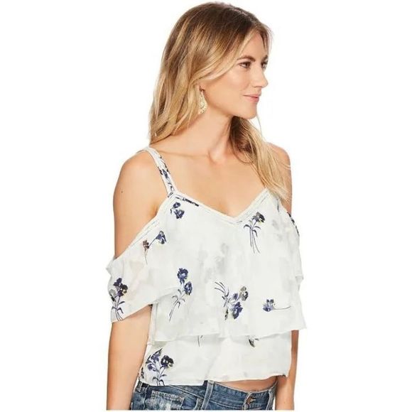 Lucky Brand Tops - Lucky Brand Coral Cold Shoulder Polyester Top